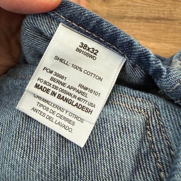 Berne Blue Workwear Overalls Carpenters Loop Straight Leg 100% Cotton 38 - Picture 9 of 10